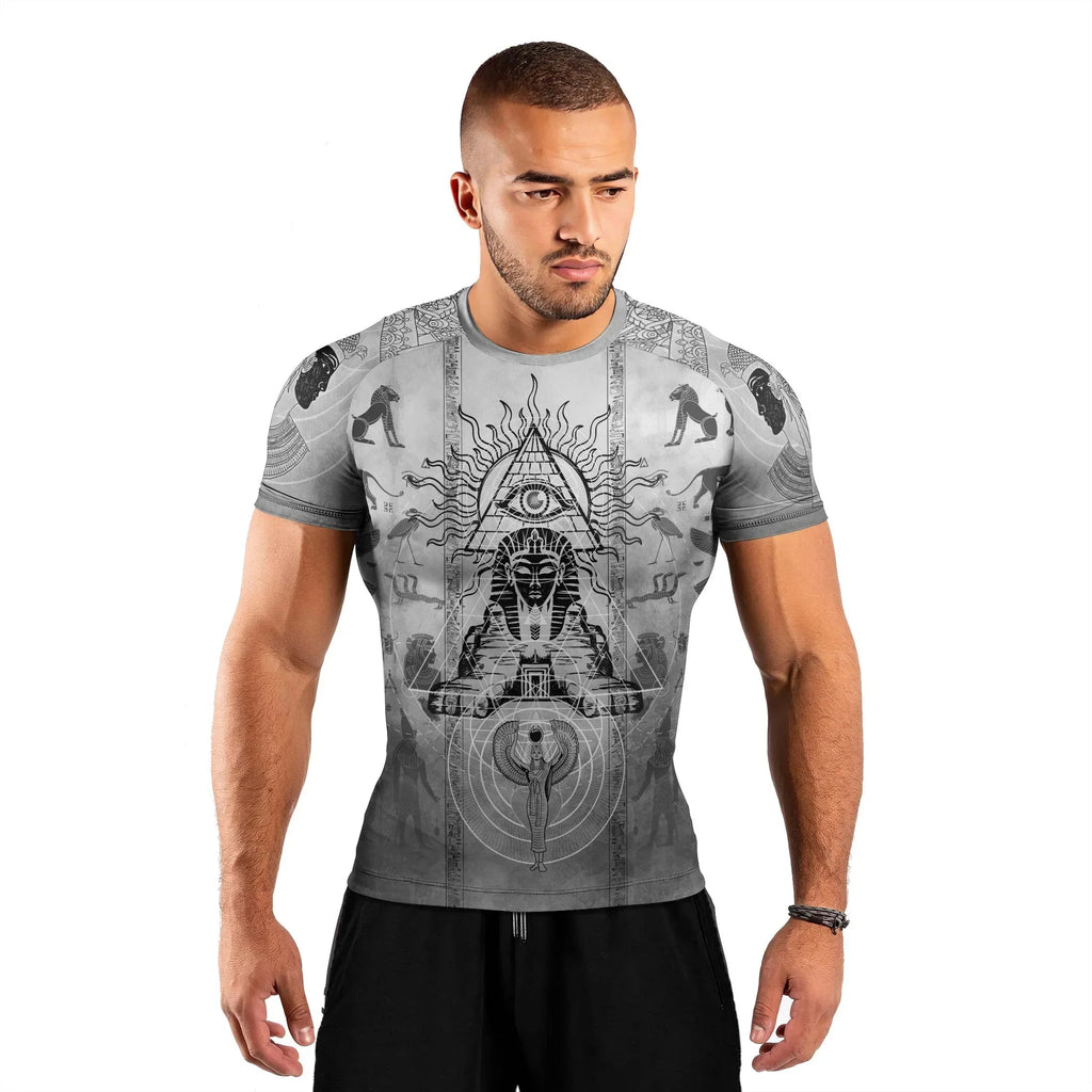 Egypt Mythology Sphinx Men's Short Sleeve Rash Guard