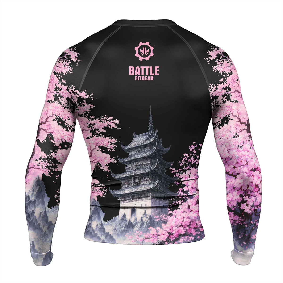 Flower Dragon Men's Long Sleeve Rash Guard