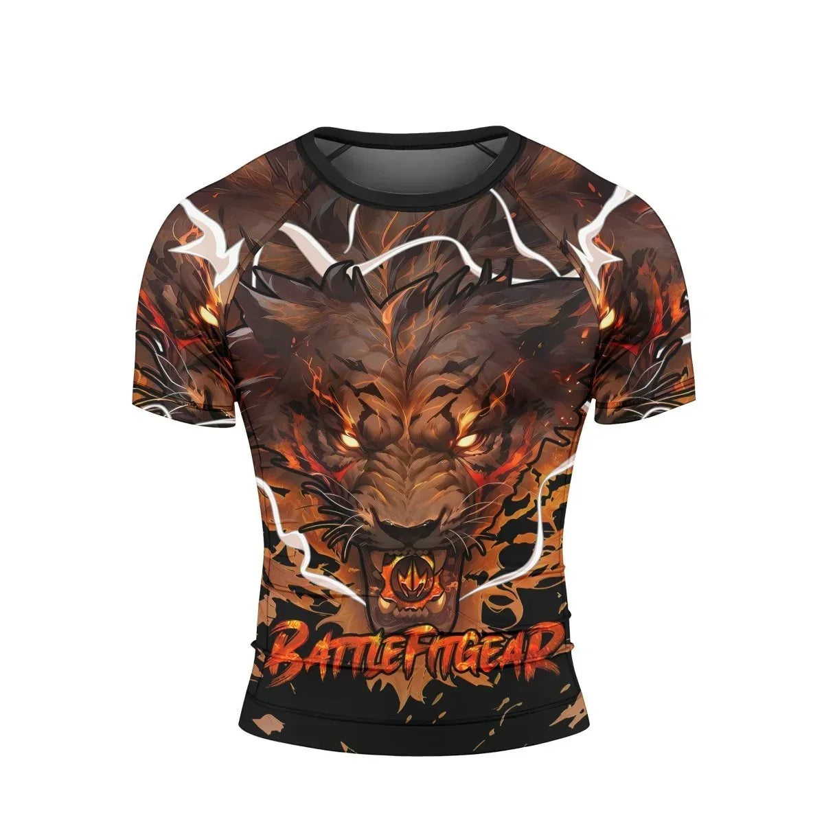 Thunder Lion Short Sleeve Rash Guard