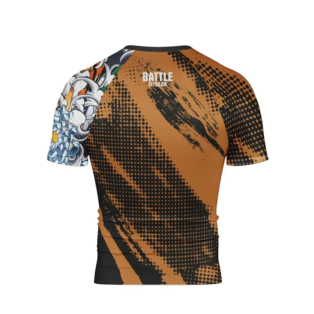 Flower Tiger Short Sleeve Rash Guard