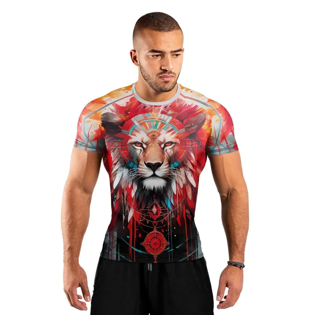 Lion Native Men's Short Sleeve Rash Guard