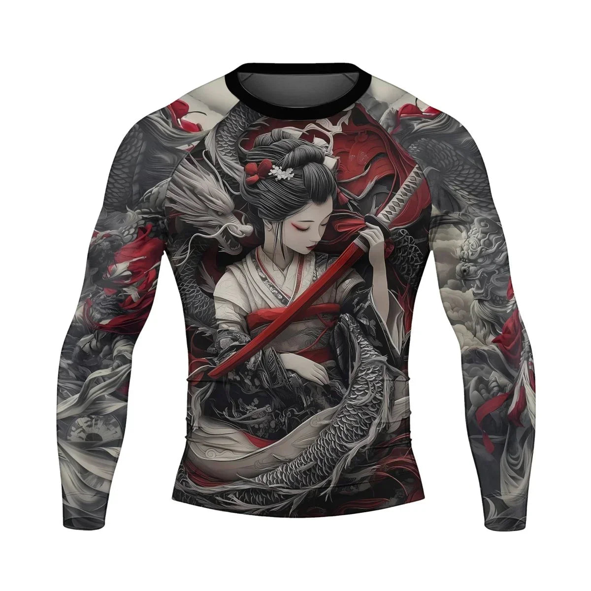 Geisha Samurai Men's Long Sleeve Rash Guard