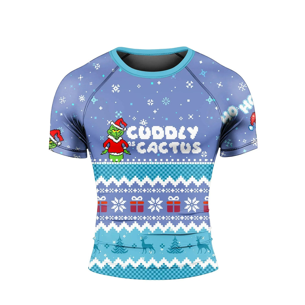 Grinch Cuddly Men's Short Sleeve Rash Guard