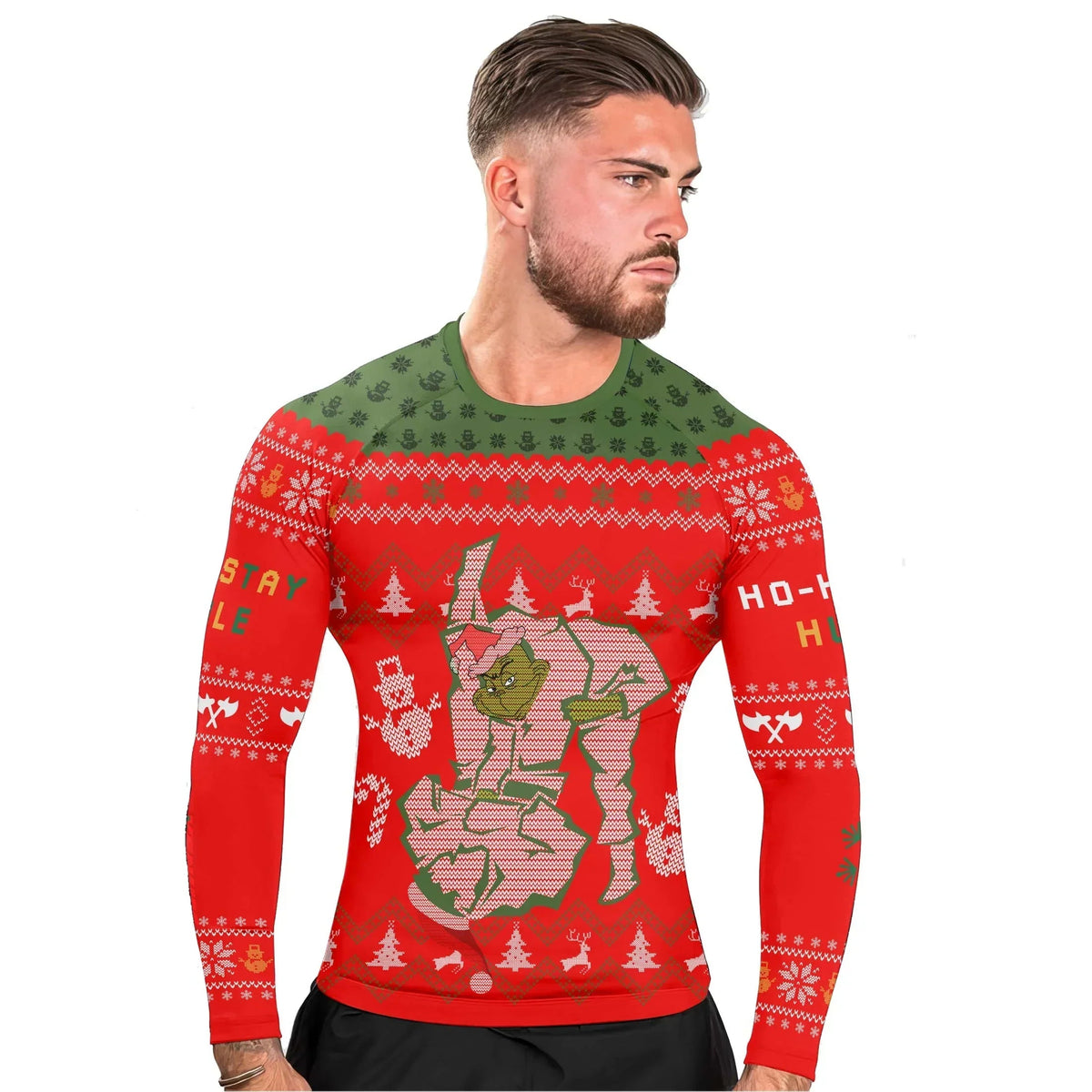 Grinch Jiu Jitsu Men's Long Sleeve Rash Guard