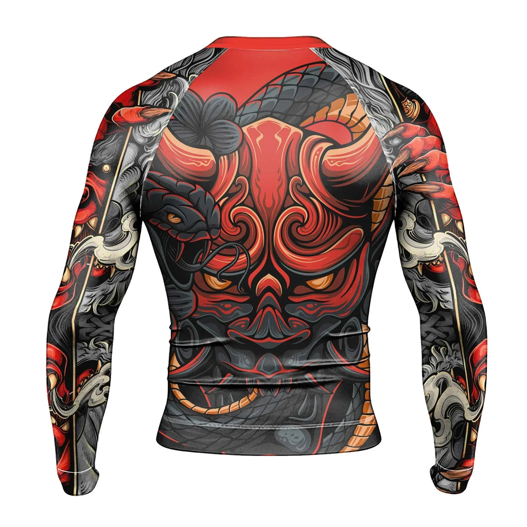 Infernal Hannya Men's Long Sleeve Rash Guard