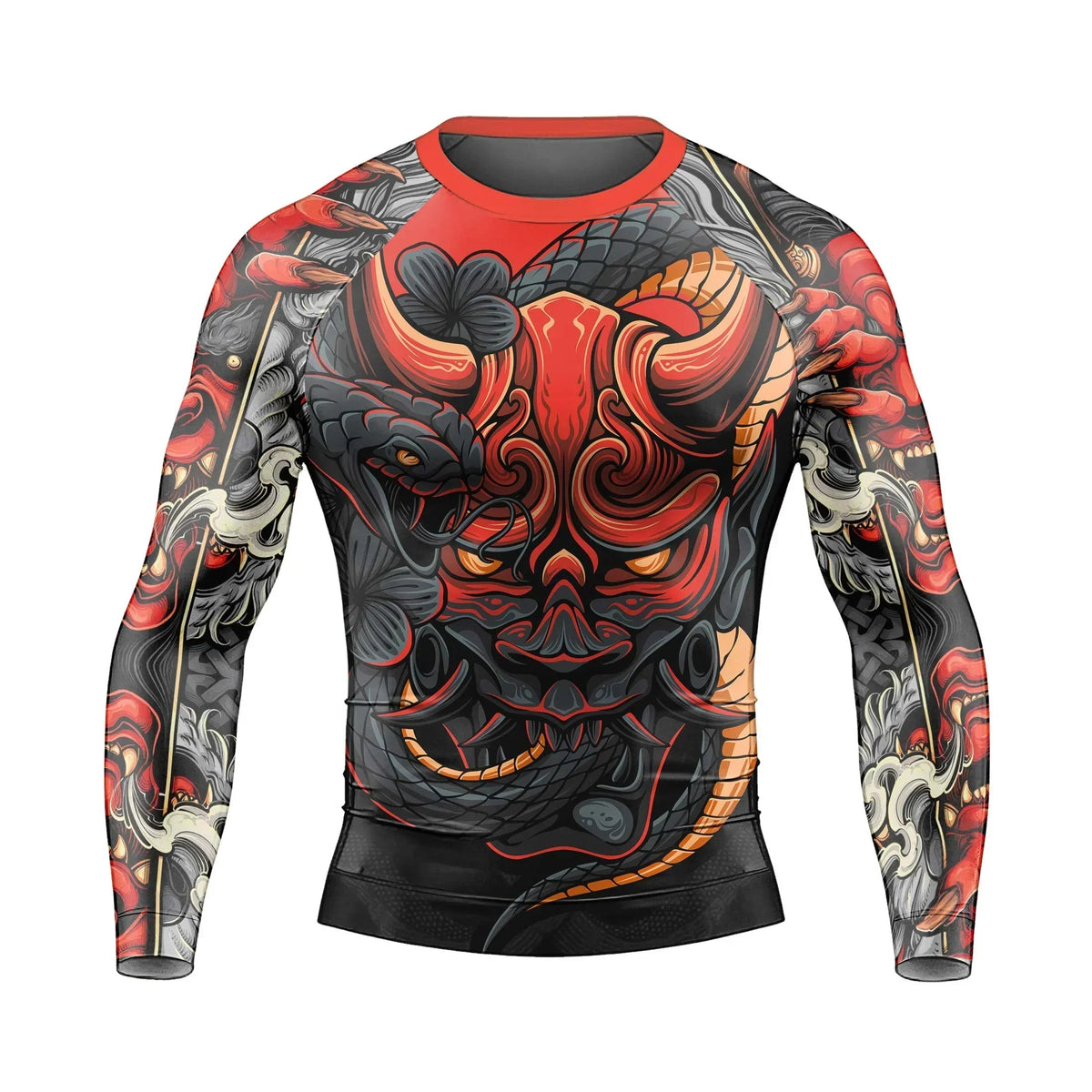 Infernal Hannya Men's Long Sleeve Rash Guard
