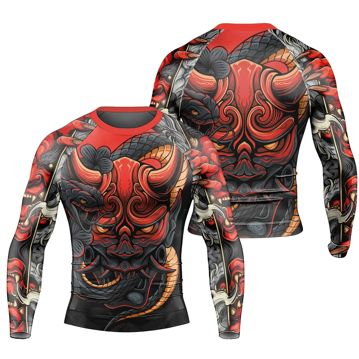Infernal Hannya Men's Long Sleeve Rash Guard