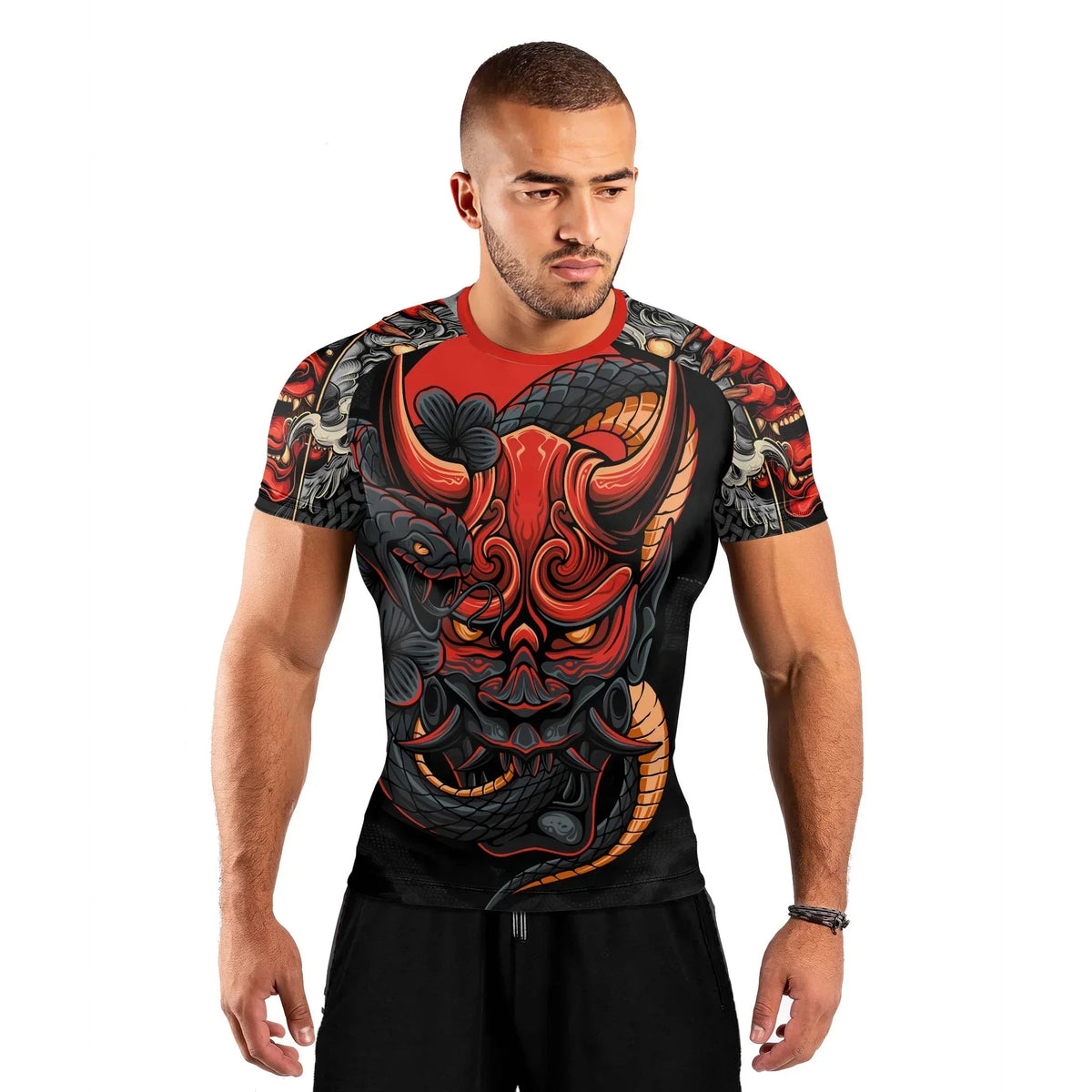 Infernal Hannya Men's Short Sleeve Rash Guard