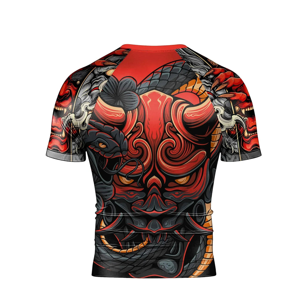 Infernal Hannya Men's Short Sleeve Rash Guard