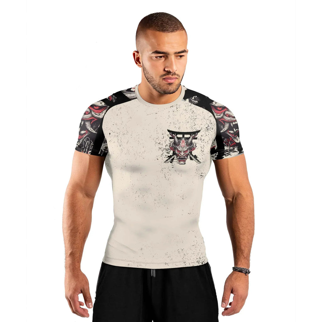 Ivory Demon Men's Short Sleeve Rash Guard