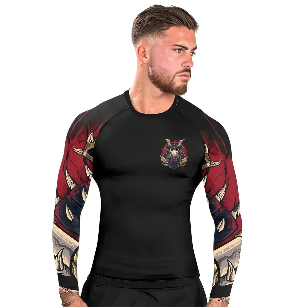 Jason Voorhees Samurai Men's Long Sleeve Rash Guard