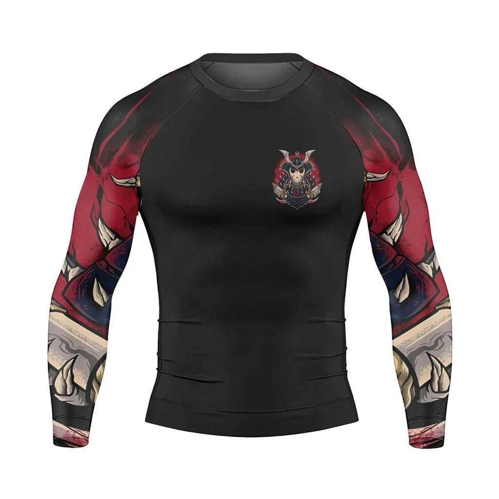 Jason Voorhees Samurai Men's Long Sleeve Rash Guard