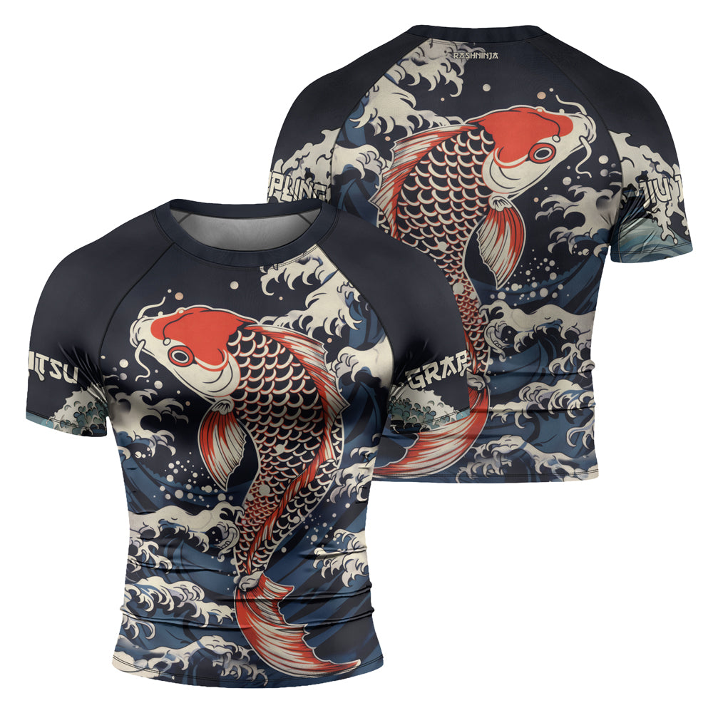 Rashninja Samurai Koi Honor Men's Short Sleeve Rash Guard