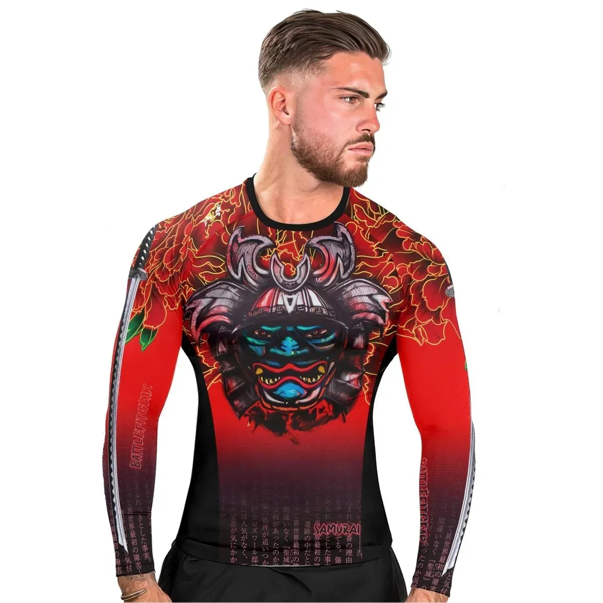 Devil Samurai Men's Long Sleeve Rash Guard