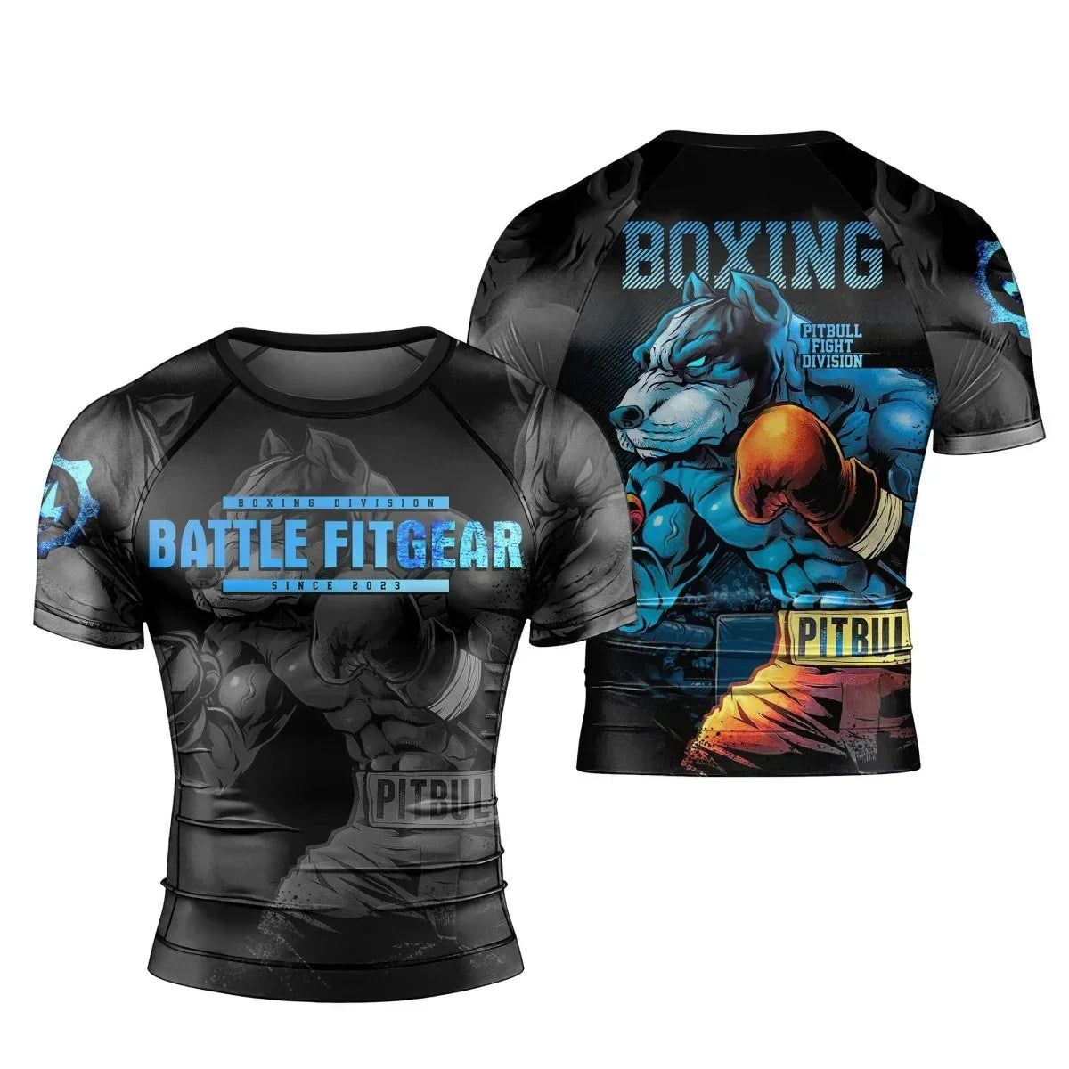 Pitbull Boxing Men's Short Sleeve Rash Guard