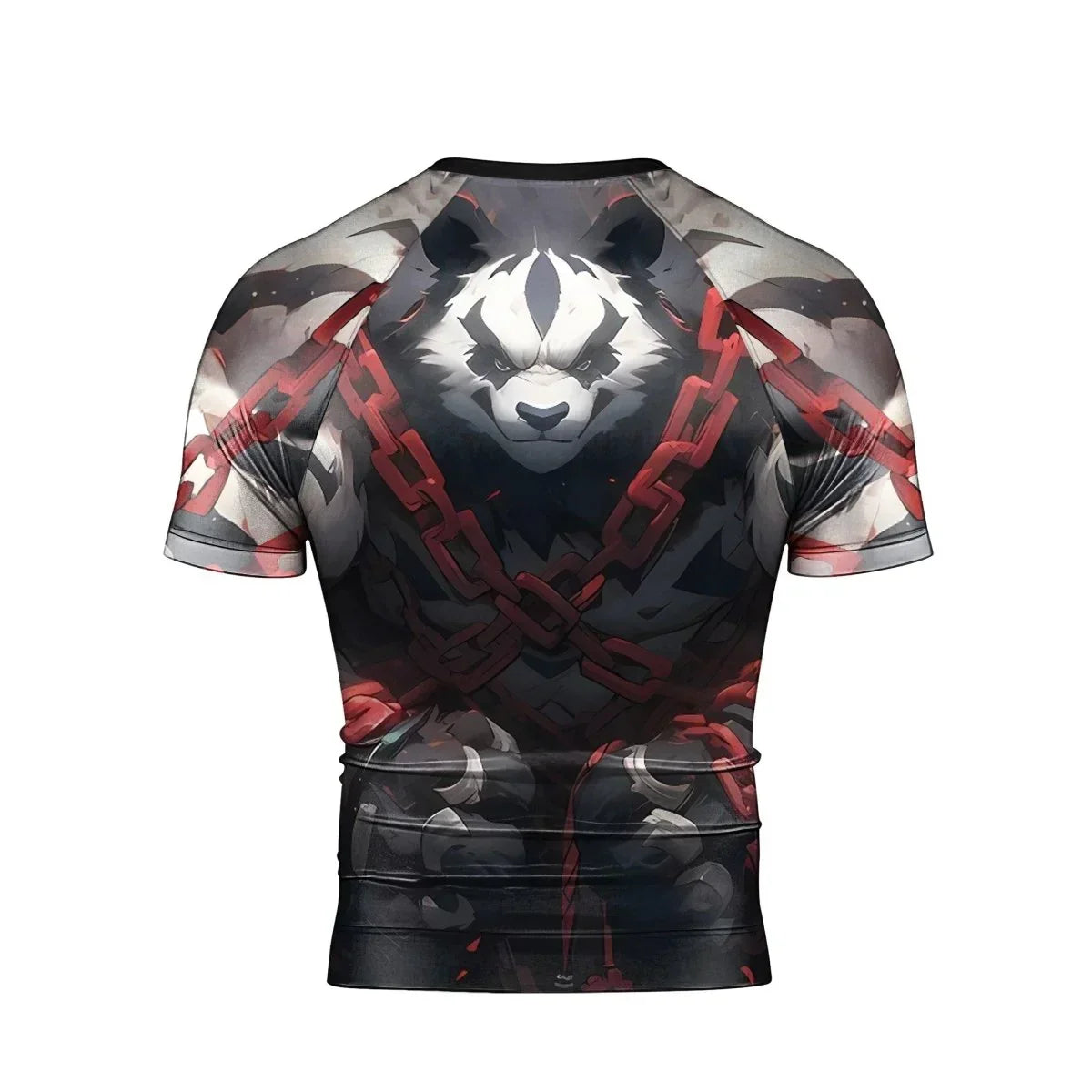 Warrior Panda Skull Short Sleeve Rash Guard