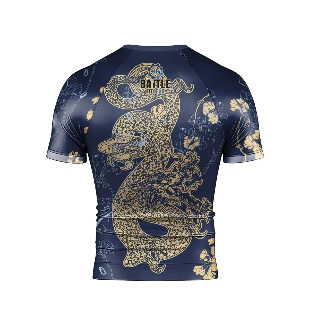 Flower Chinese Dragon Short Sleeve Rash Guard