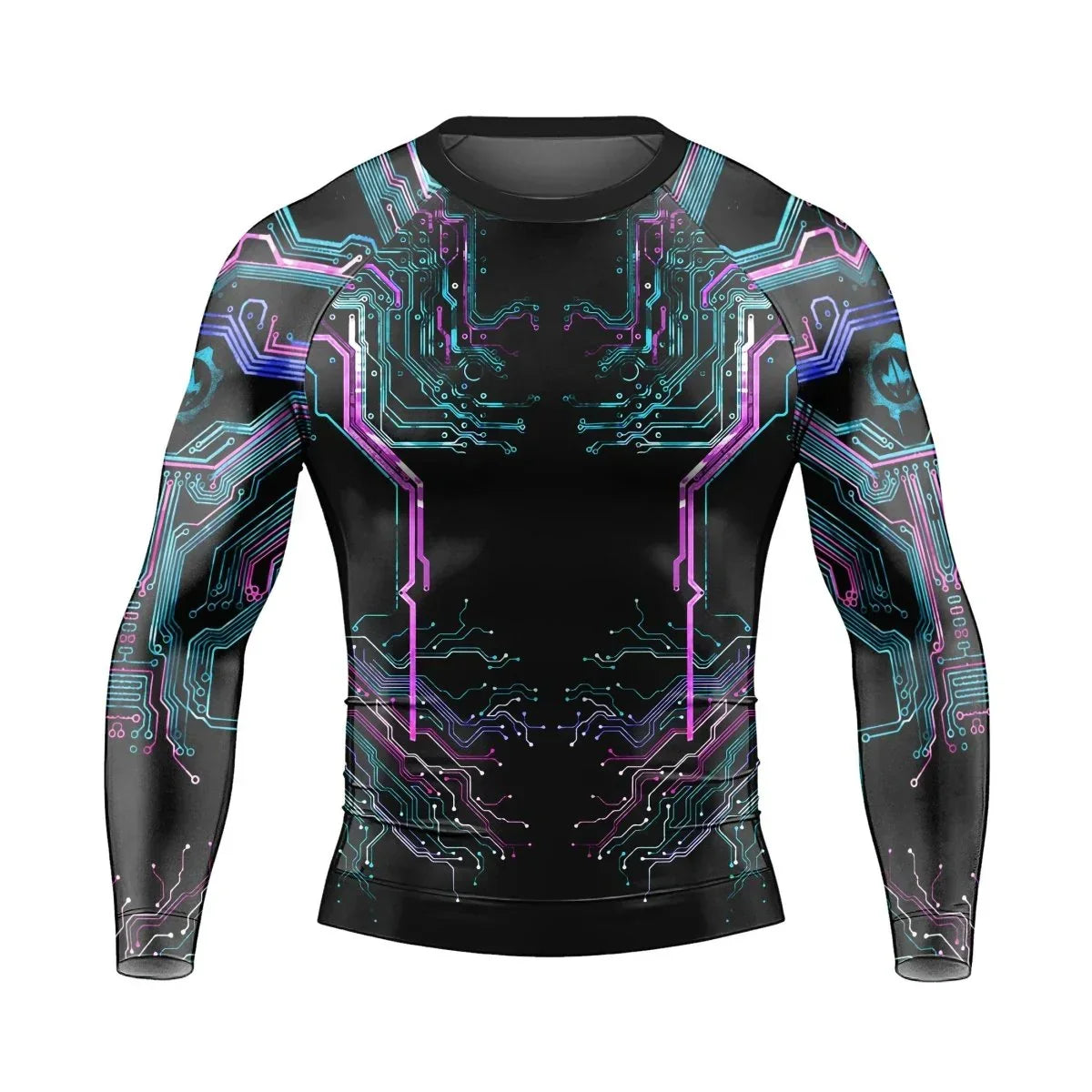 Deadly Glowing Circuit Men's Long Sleeve Rash Guard