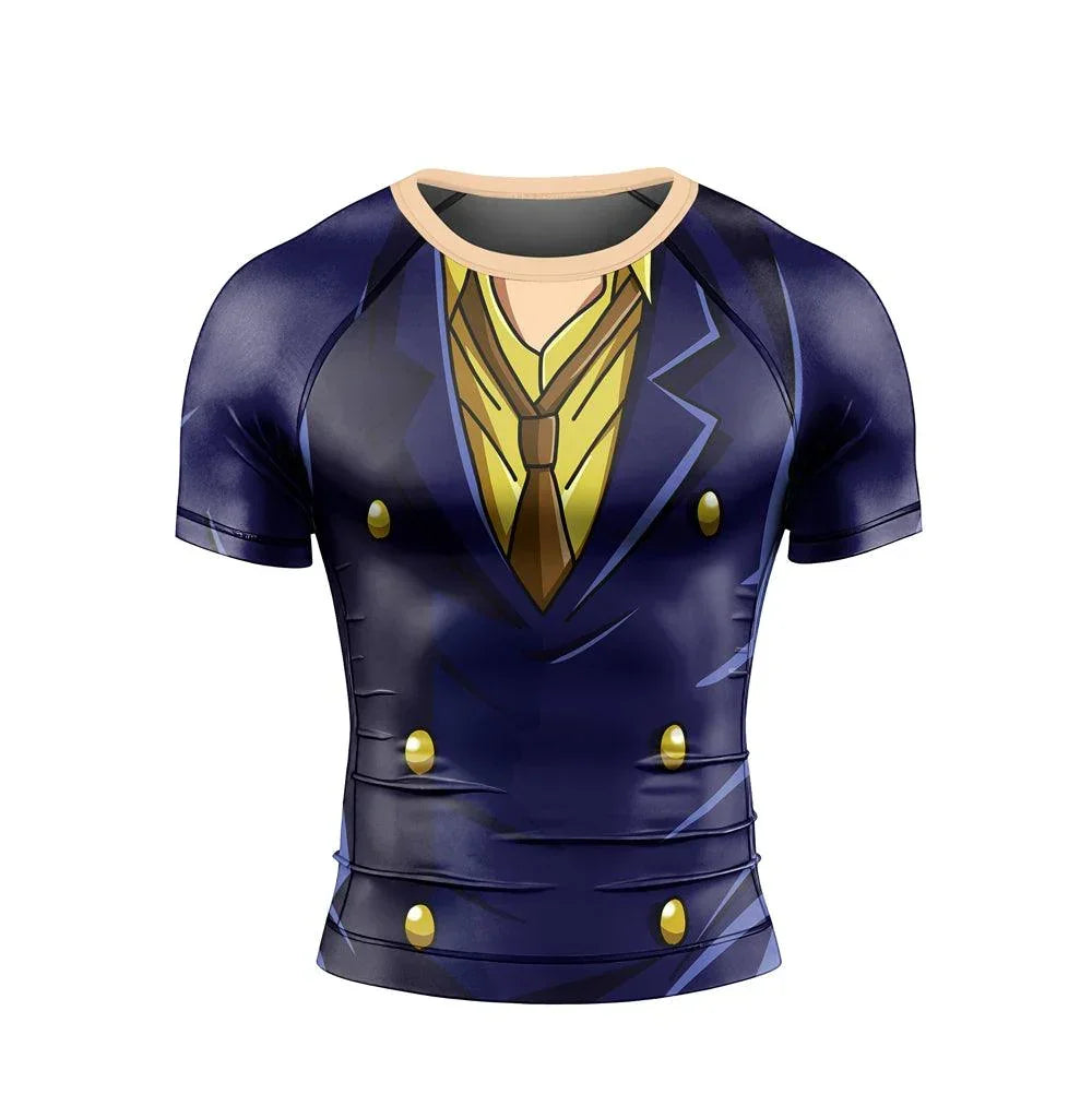 Black Leg Sanji One Piece Short Sleeve Rash Guard