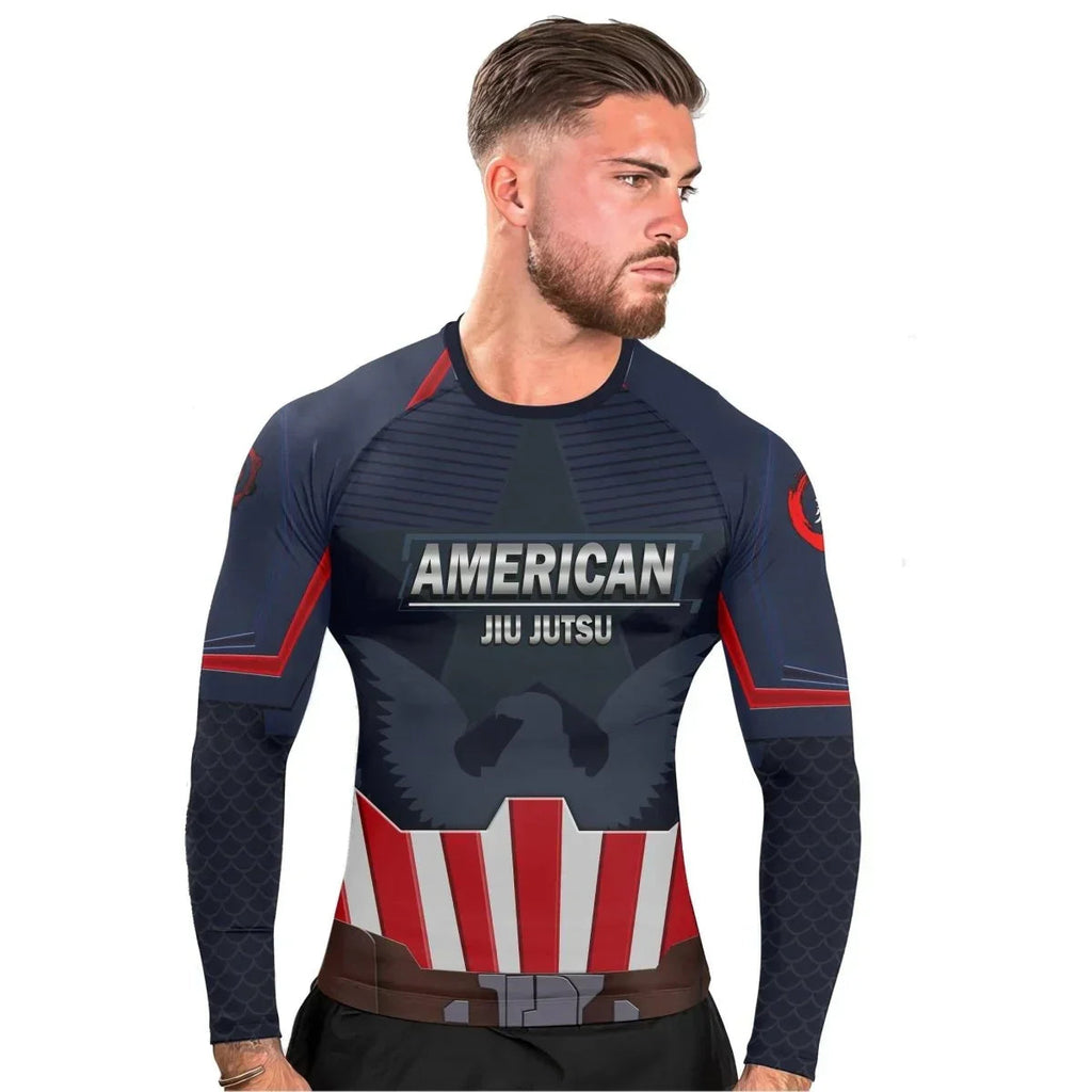 Captain American Long Sleeve Rash Guard