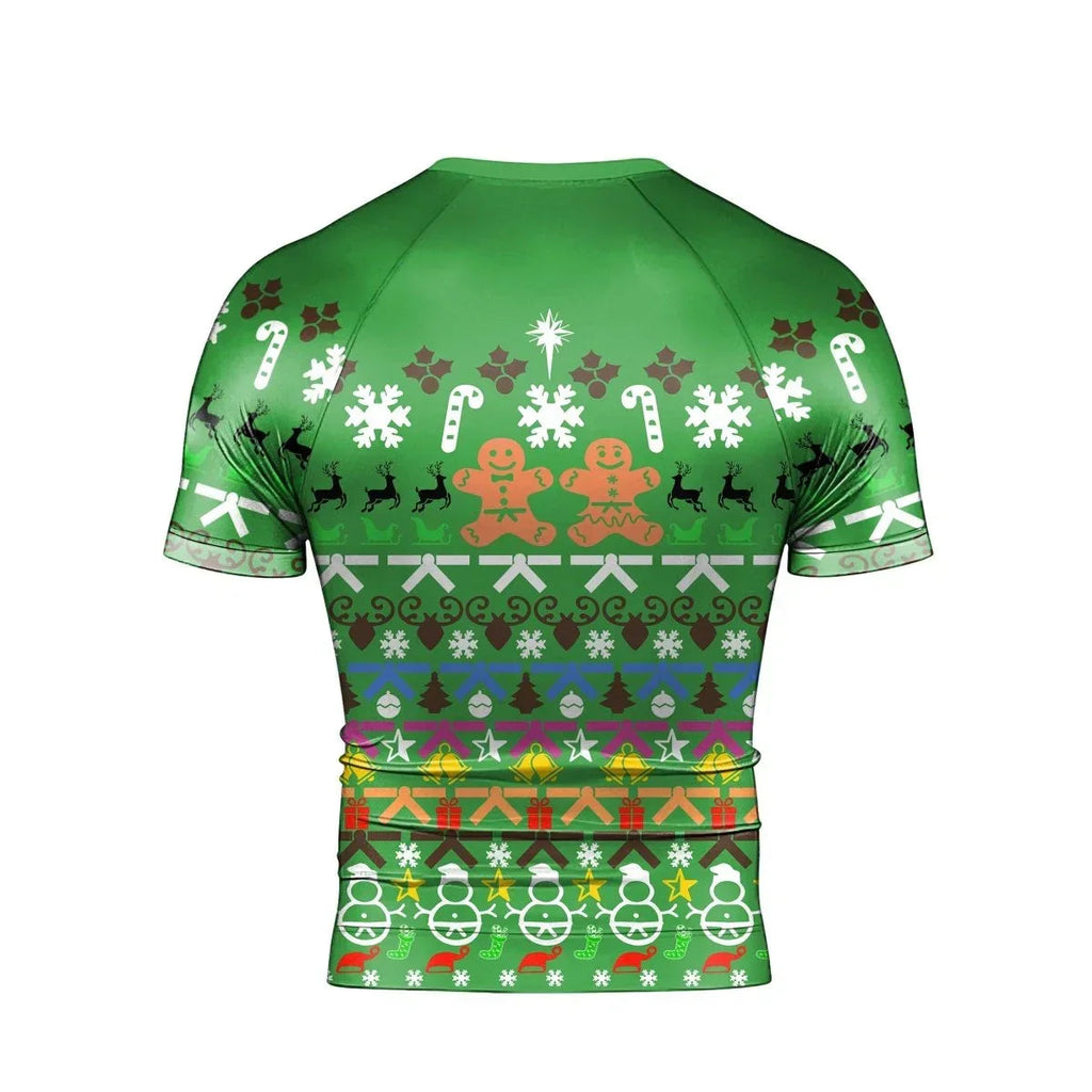 Christmas Gingerbread Short Sleeve Rash Guard