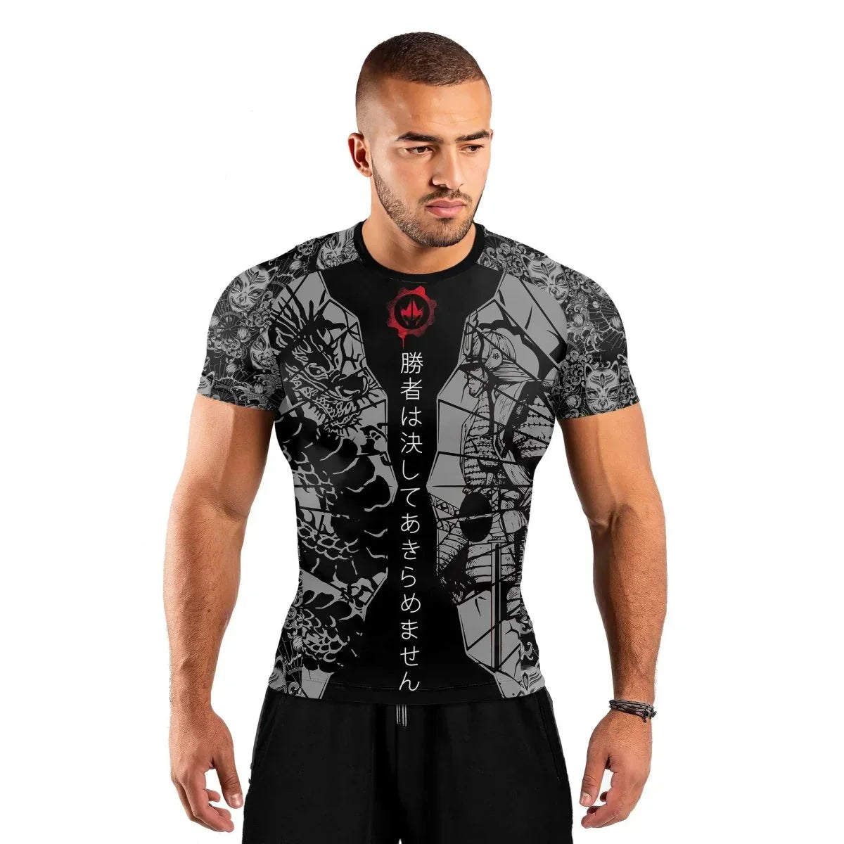 Samurai VS Dragon Men's Short Sleeve Rash Guard