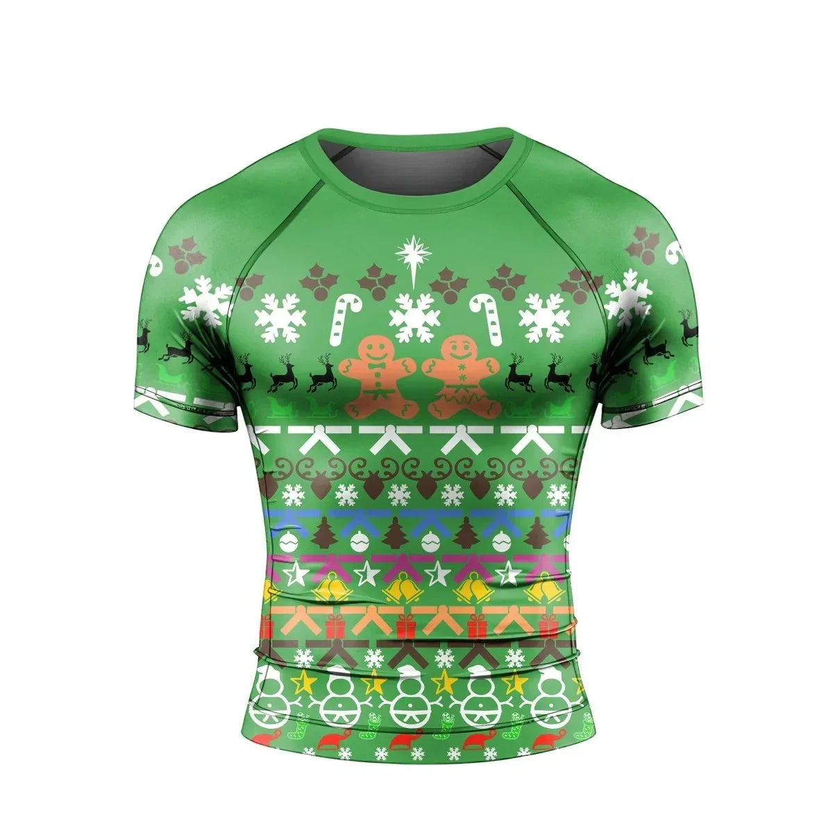 Christmas Gingerbread Short Sleeve Rash Guard