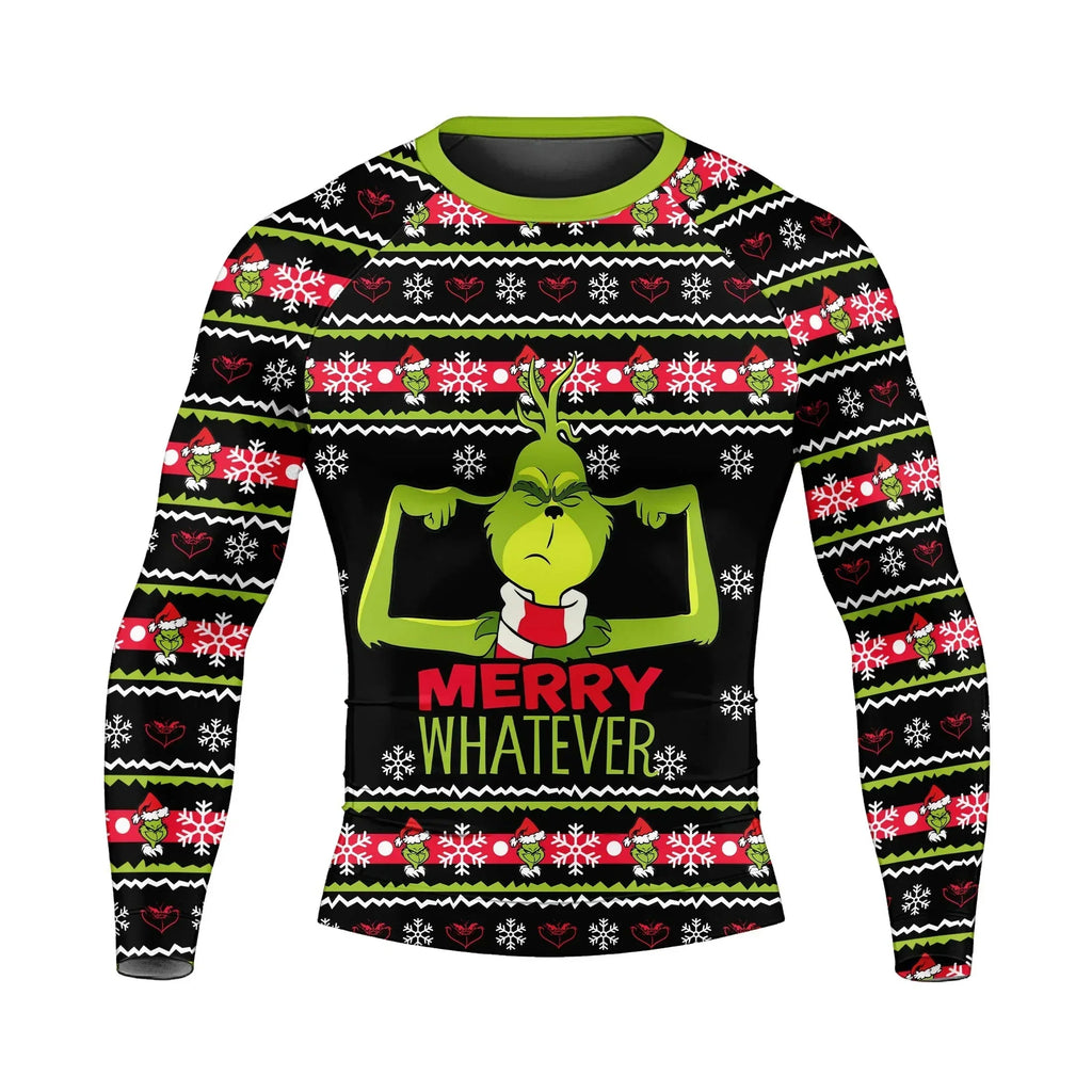 Merry Whatever Men's Long Sleeve Rash Guard