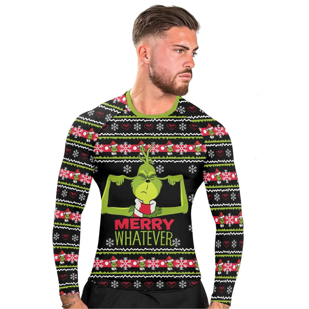 Merry Whatever Men's Long Sleeve Rash Guard