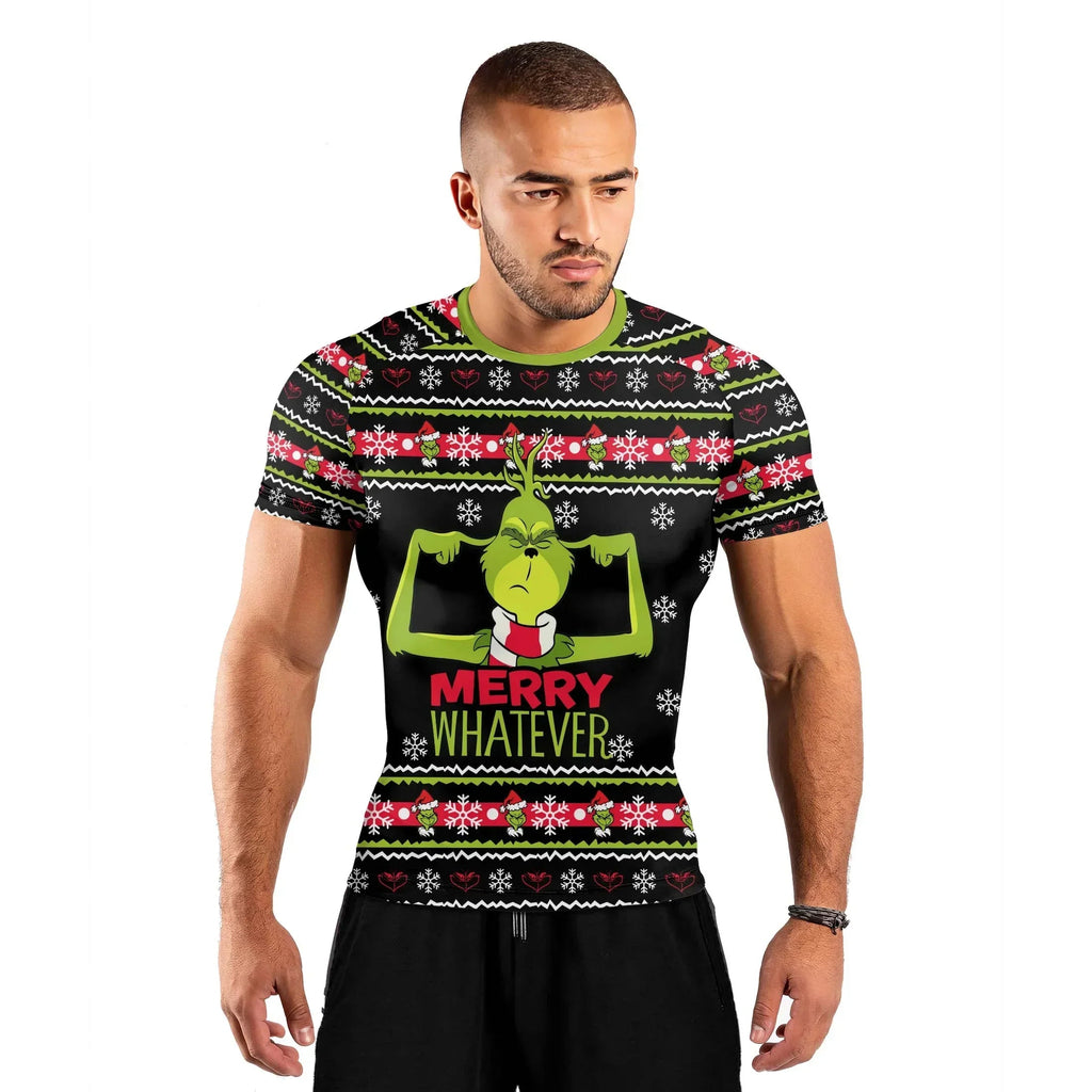 Merry Whatever Men's Short Sleeve Rash Guard