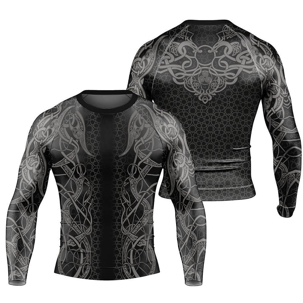 Fenrir Tattoo Viking Men's Long Sleeve Rash Guard