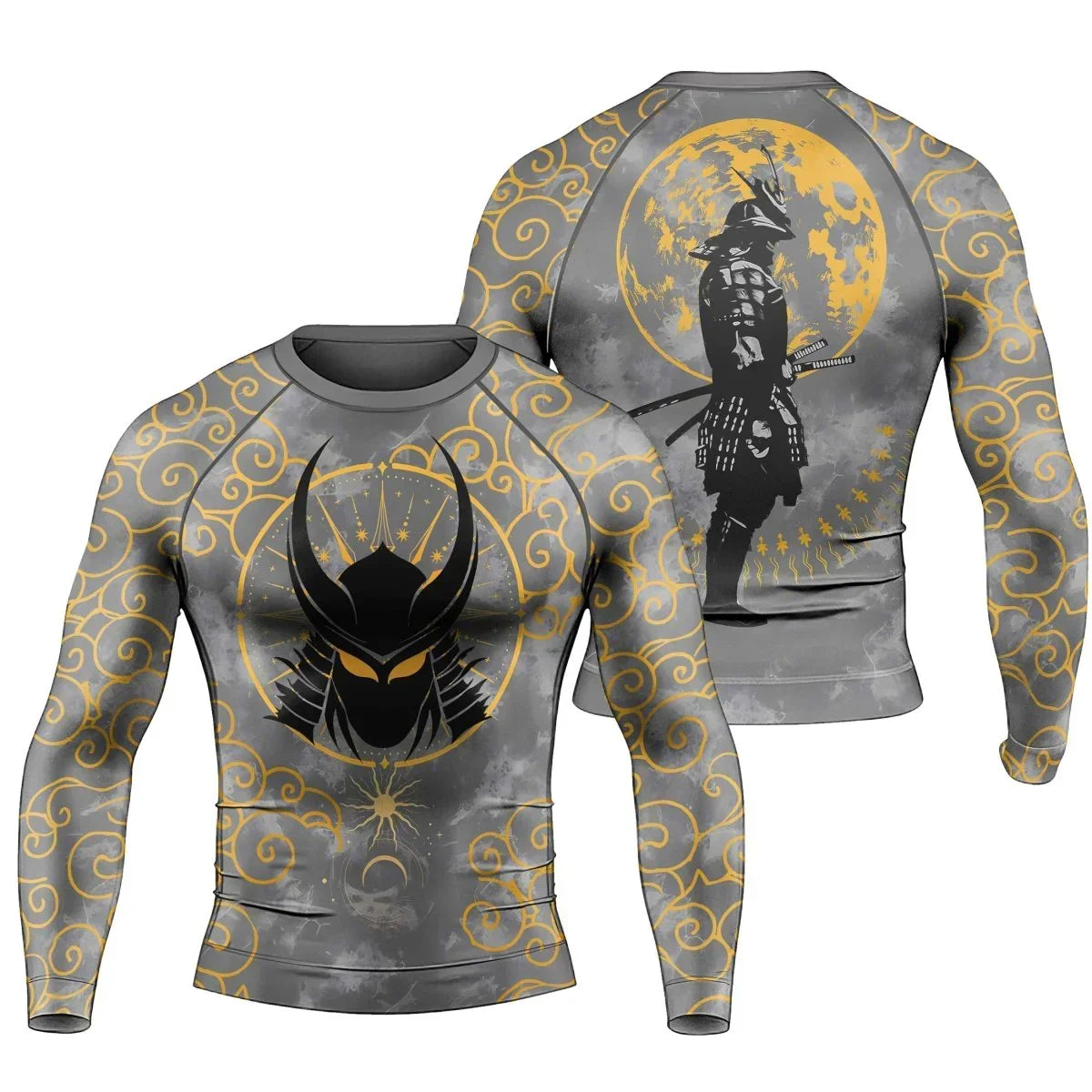 Moonlight Samurai Men's Long Sleeve Rash Guard