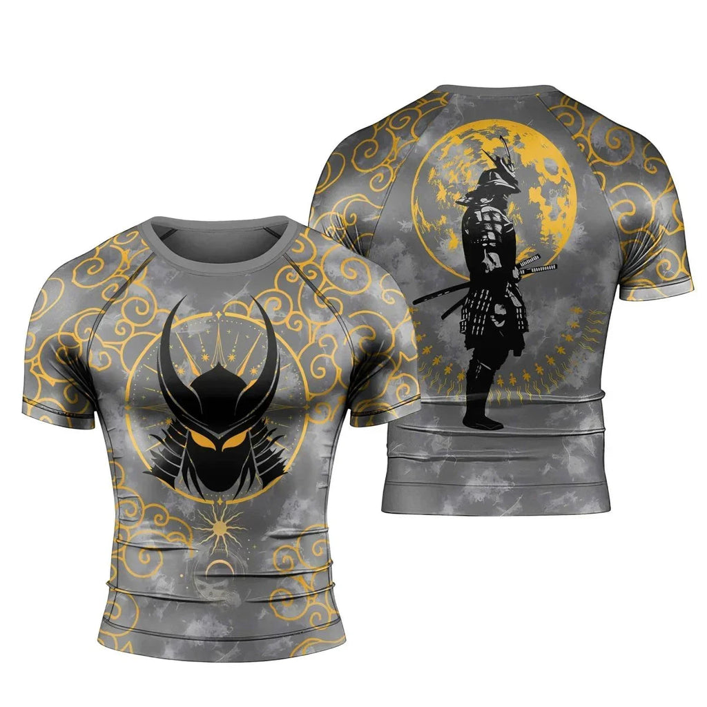 Moonlight Samurai Men's Short Sleeve Rash Guard