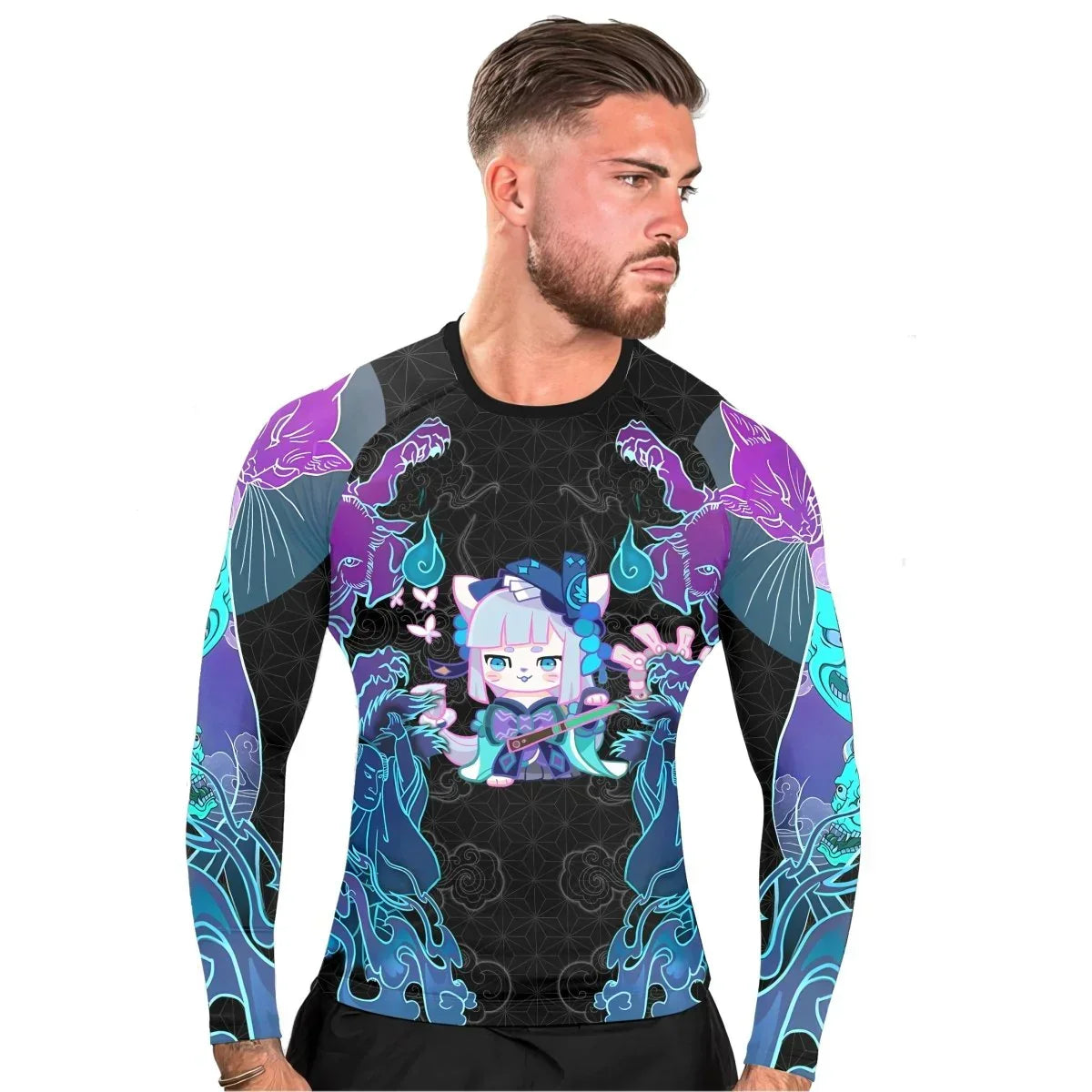 Nekomata Men's Long Sleeve Rash Guard