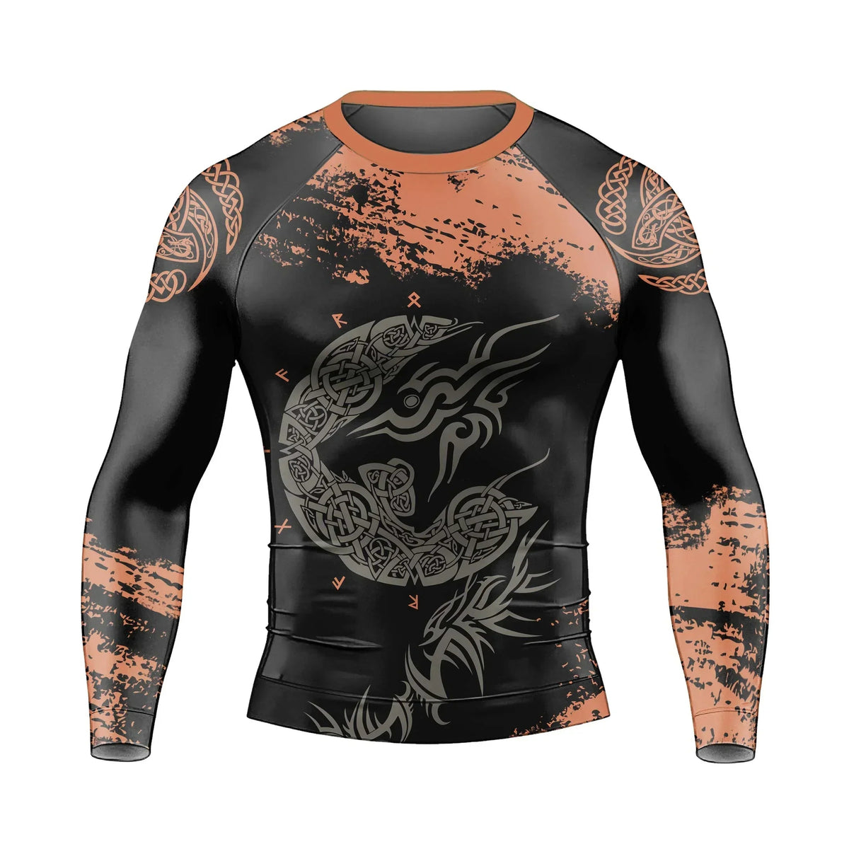 Norse Mythology Fenrir Men's Long Sleeve Rash Guard
