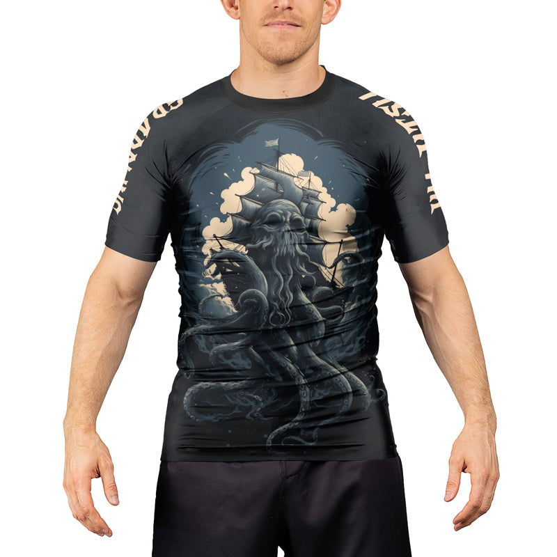 Rashninja Ocean’s Octopus Men's Short Sleeve Rash Guard