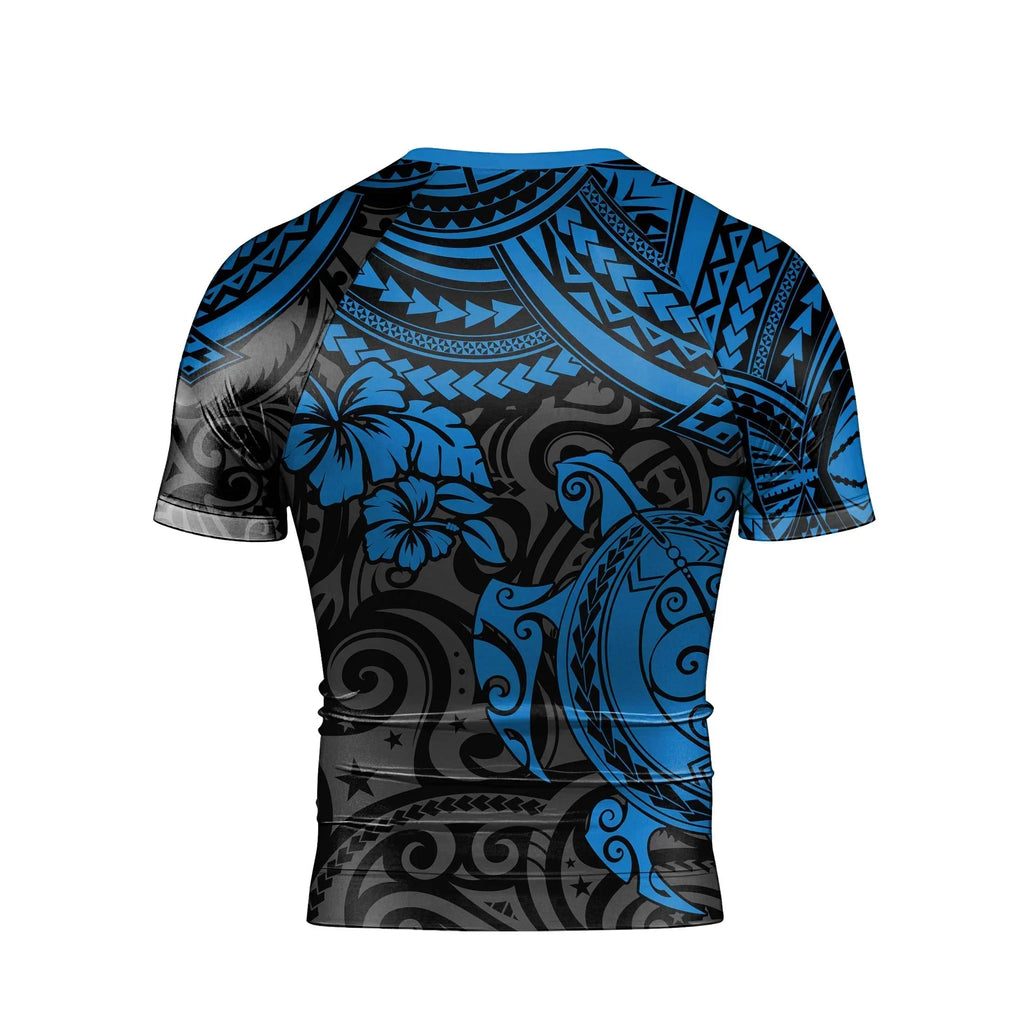 Ocean Honu Tattoo Men's Short Sleeve Rash Guard
