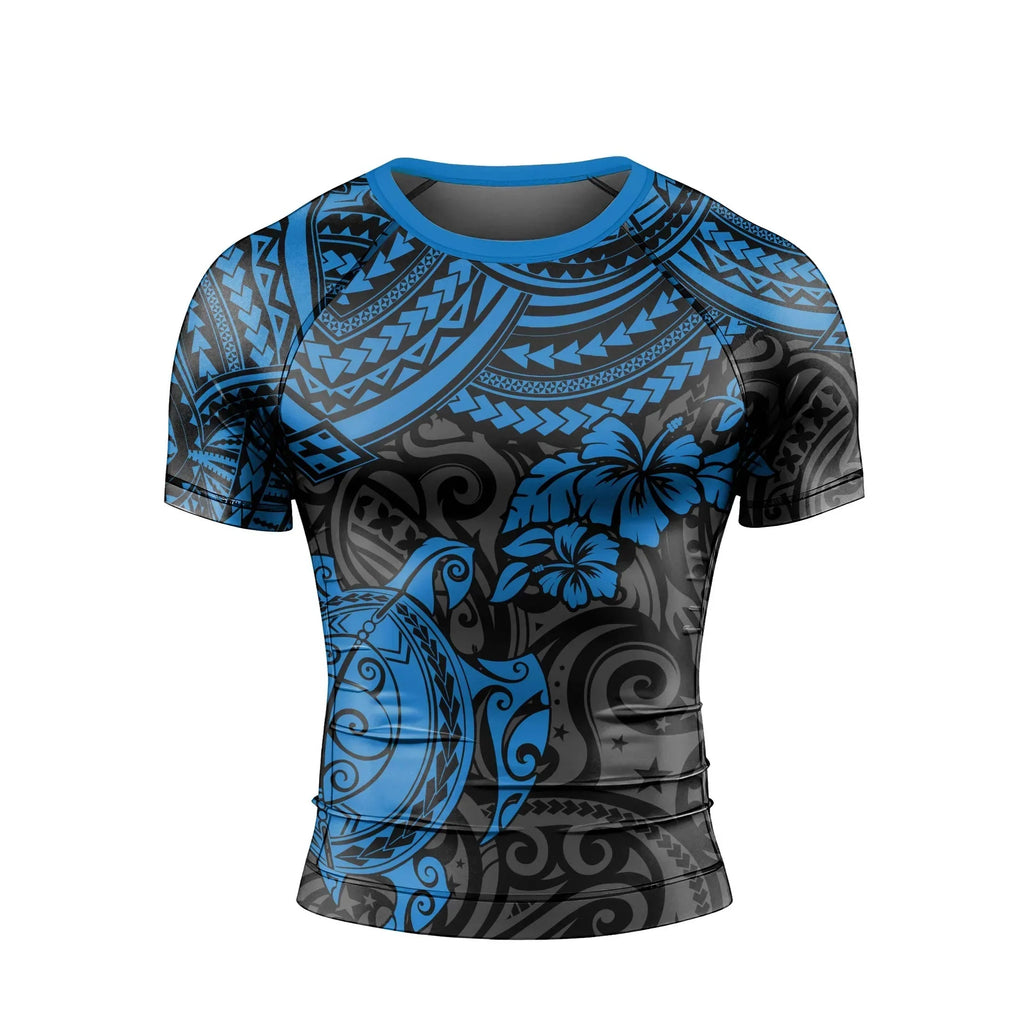 Ocean Honu Tattoo Men's Short Sleeve Rash Guard