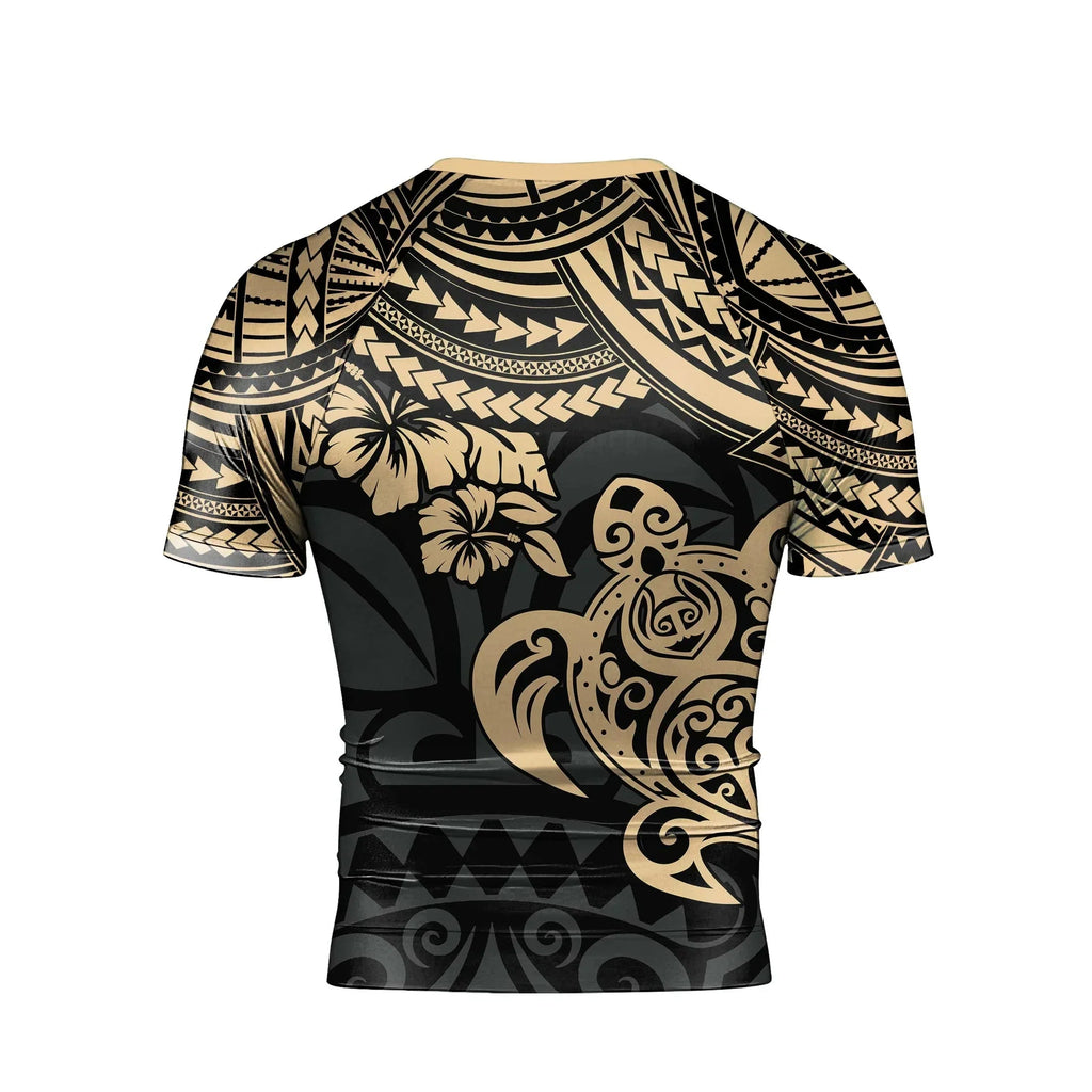 Ocean Honu Tattoo Men's Short Sleeve Rash Guard