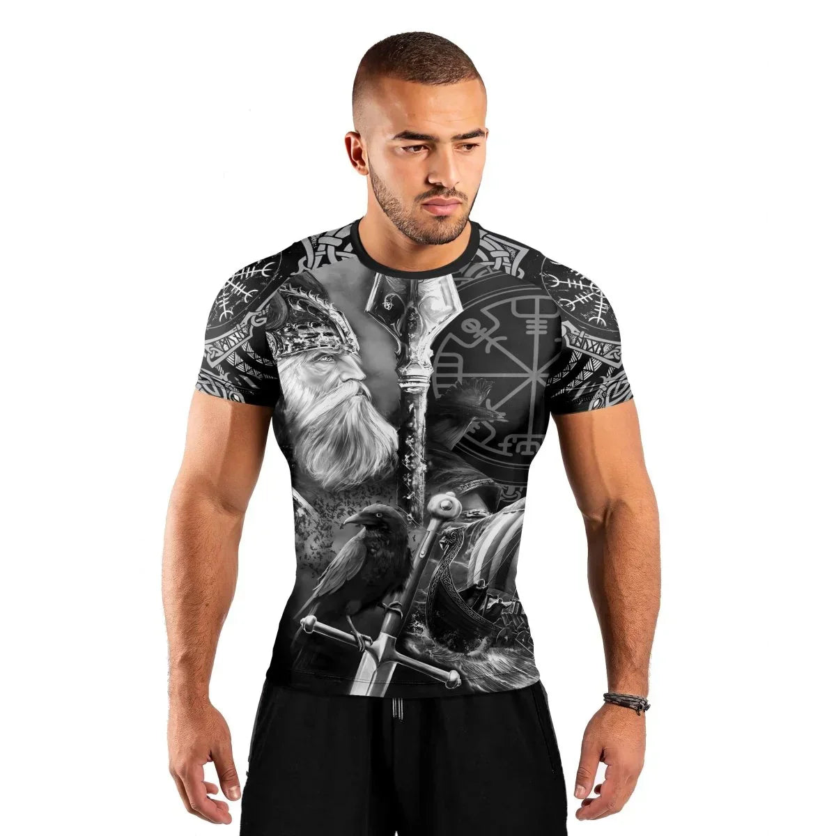 Odin Viking Symbol Men's Short Sleeve Rash Guard