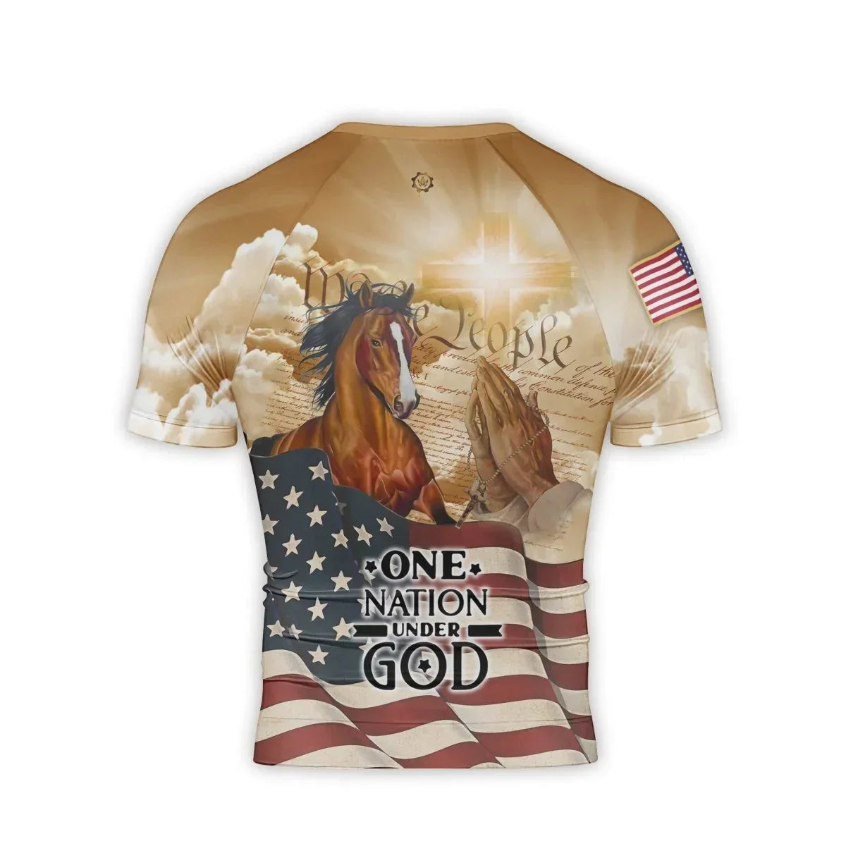One Nation Under God Men's Short Sleeve Rash Guard