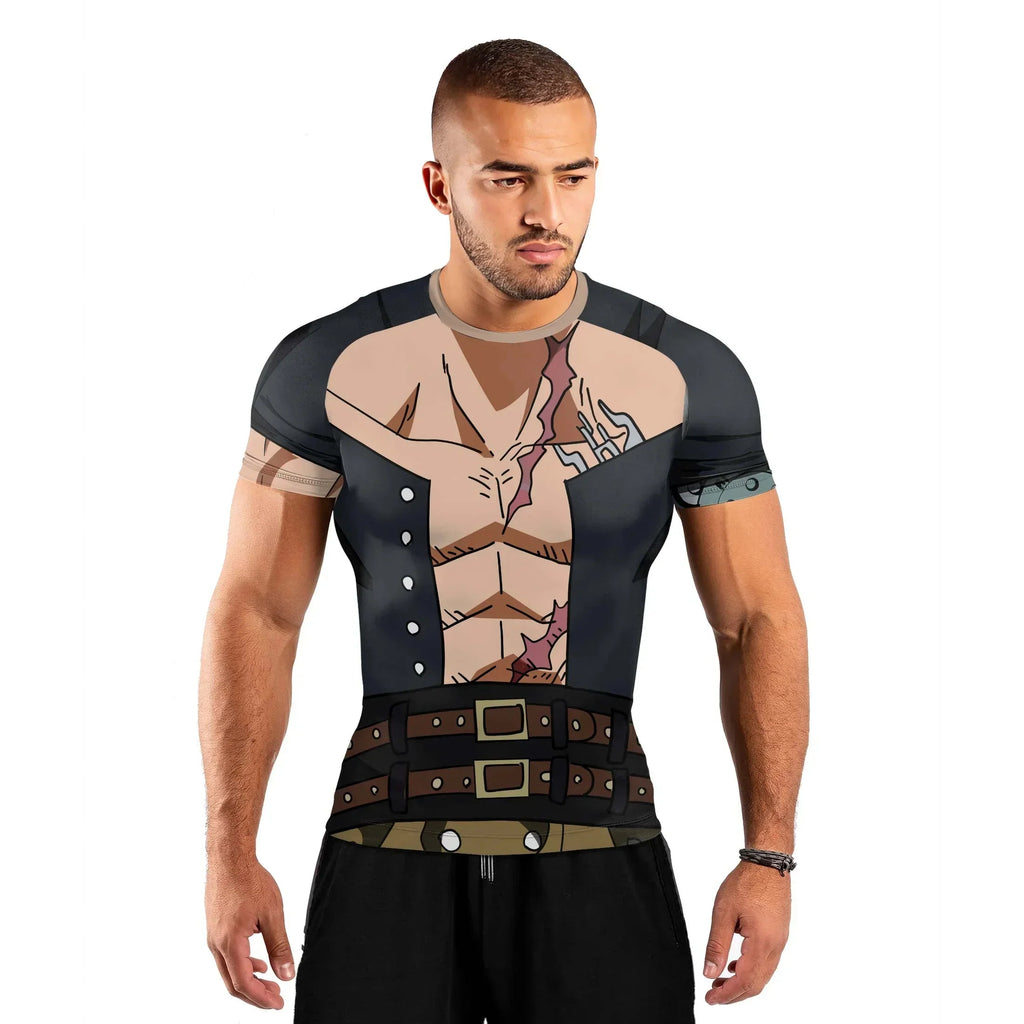 One Piece Eustass Kid Men's Short Sleeve Rash Guard
