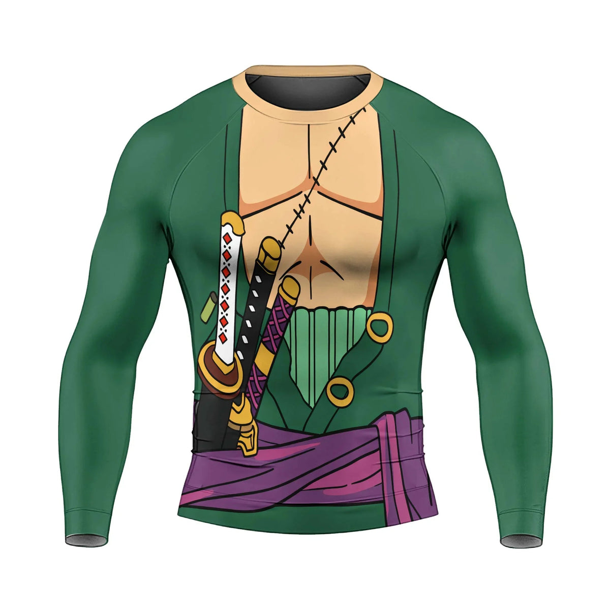 One Piece Zoro Timeskip Men's Long Sleeve Rash Guard
