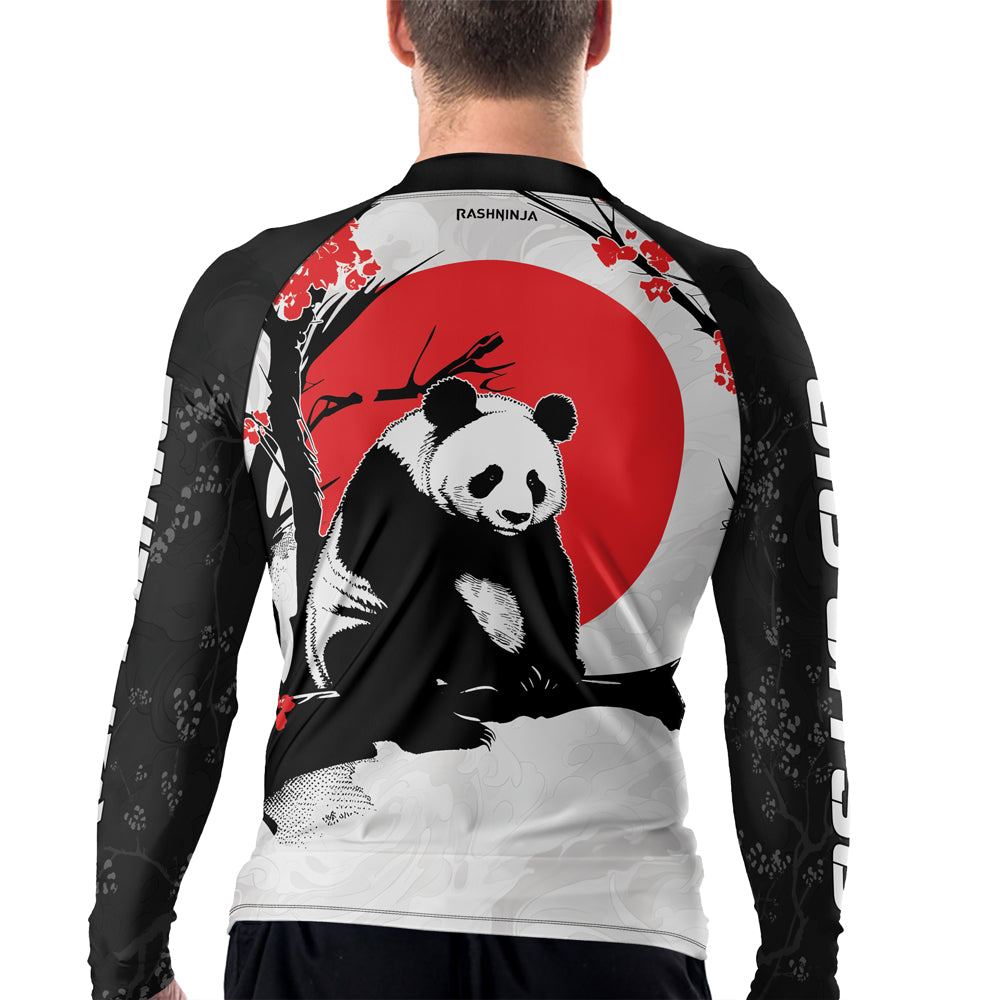 Rashninja Panda Bamboo Haven Men's  Long Sleeve Rash Guard