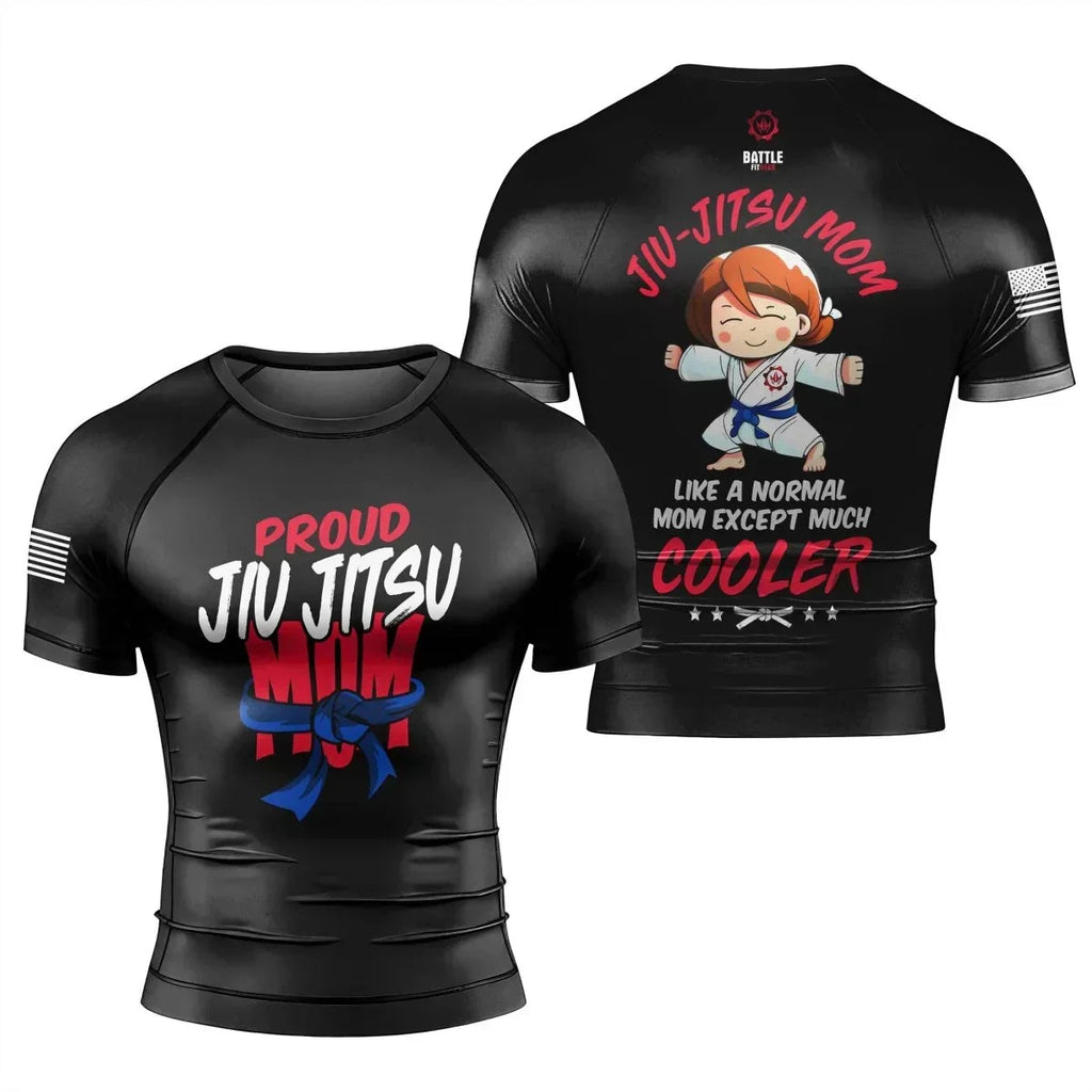 Proud Jiu-Jitsu Mom Men's Short Sleeve Rash Guard
