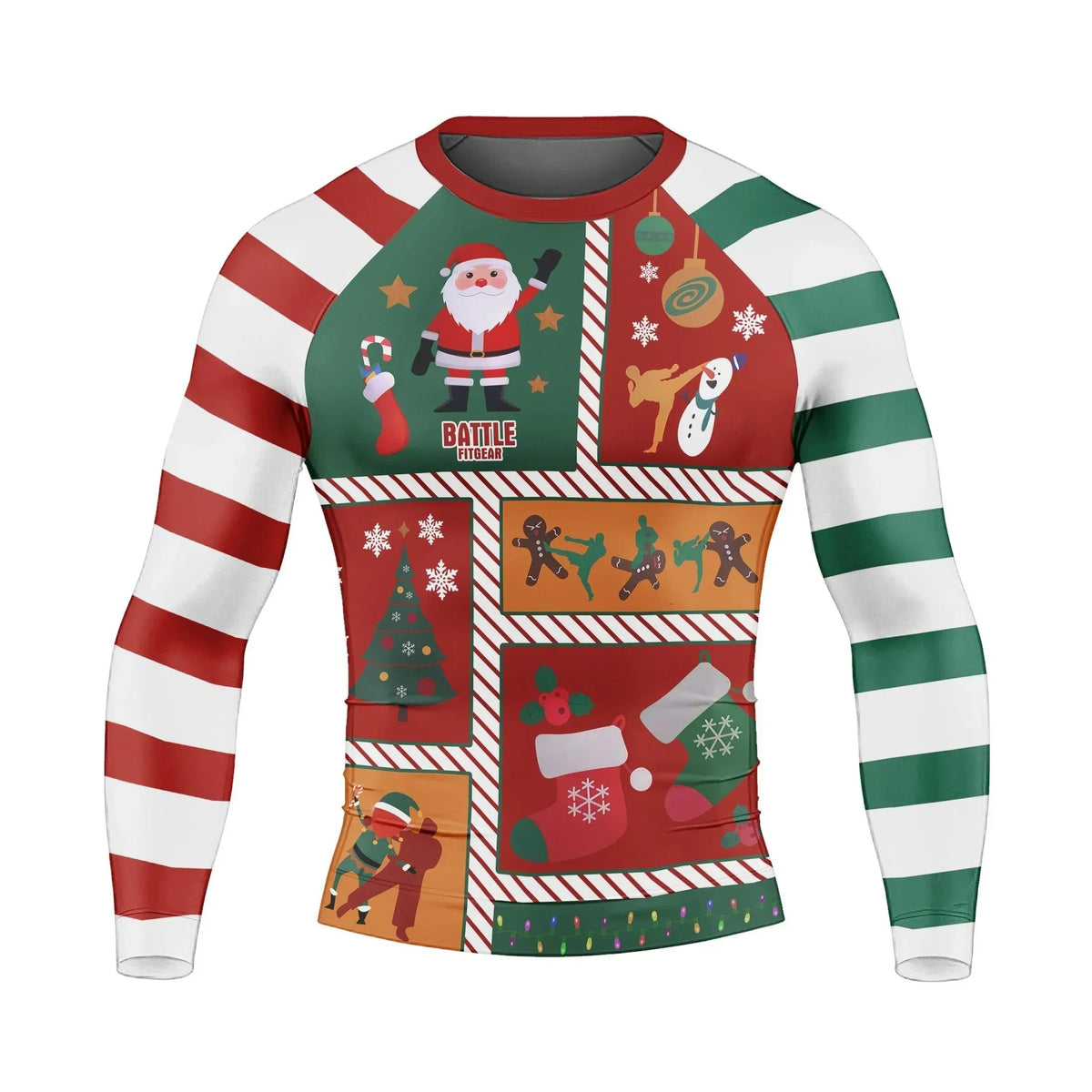 Jiu Jitsu Christmas Long Sleeve Rash Guard