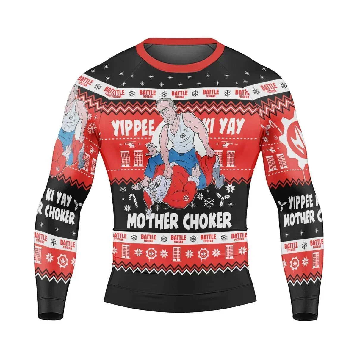 Yippe Ki-Yay Mother Choker Long Sleeve Rash Guard