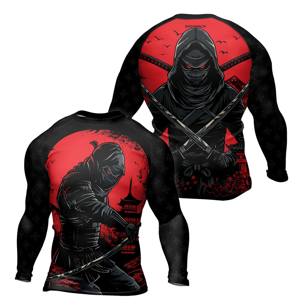 Rashninja Ninja Blood Moon Men's Long Sleeve Rash Guard