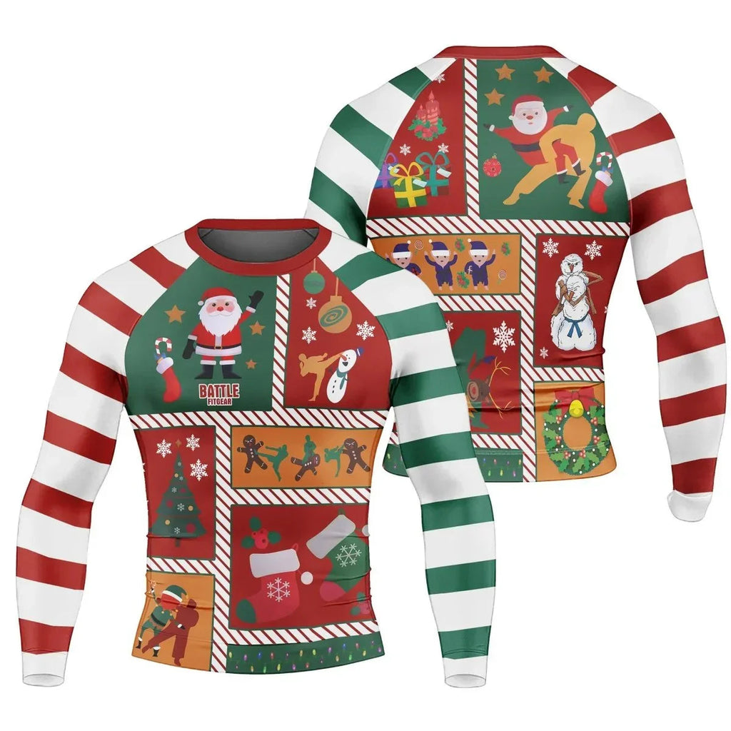 Jiu Jitsu Christmas Long Sleeve Rash Guard
