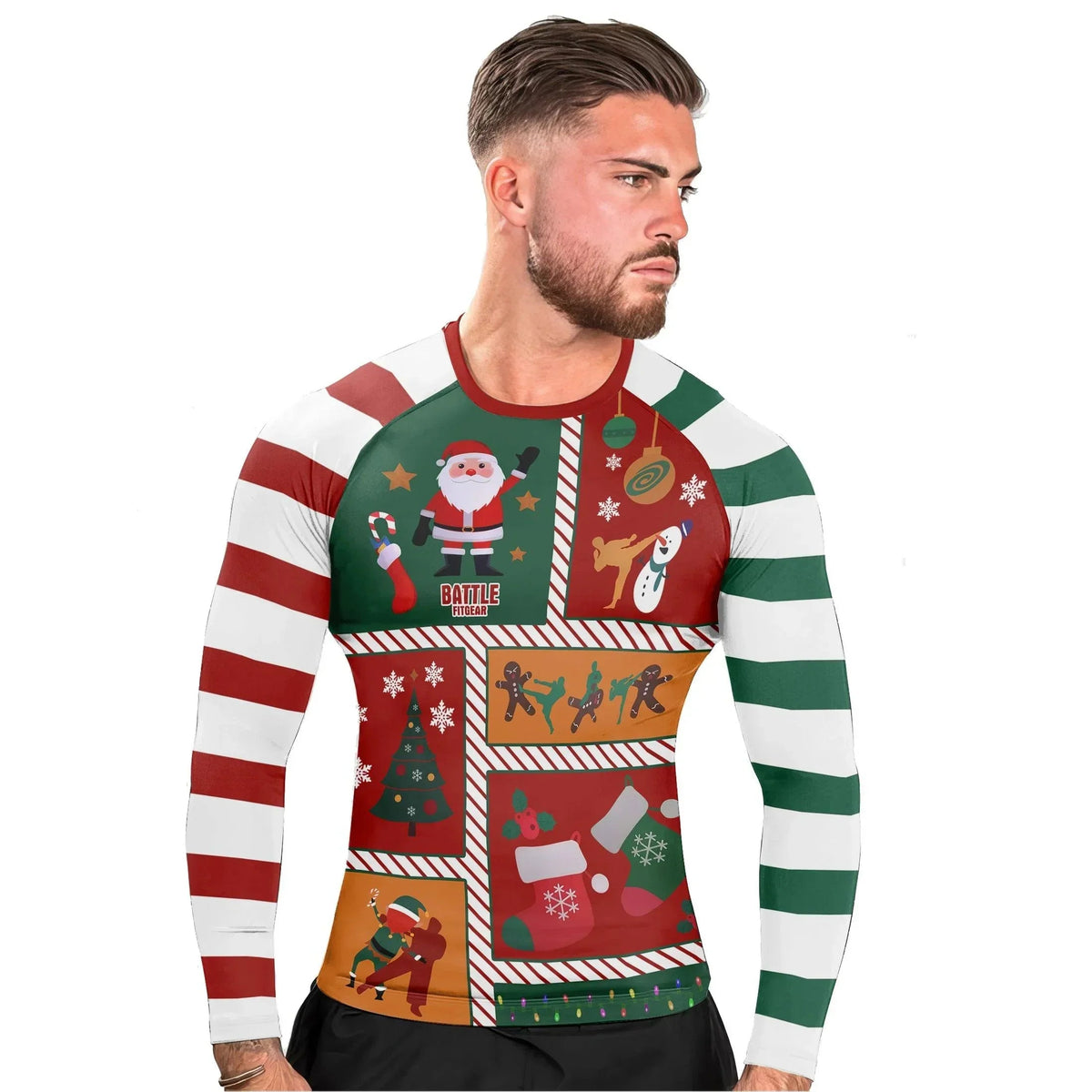 Jiu Jitsu Christmas Long Sleeve Rash Guard
